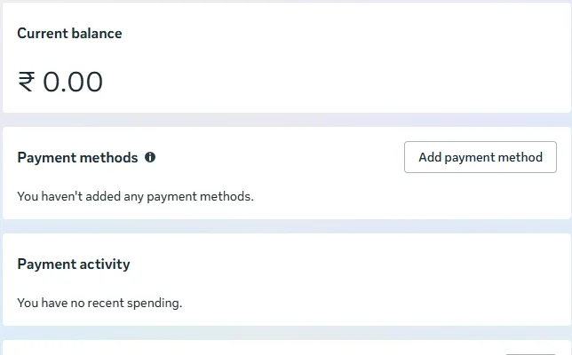 "Billing hub" — "Add payment method"